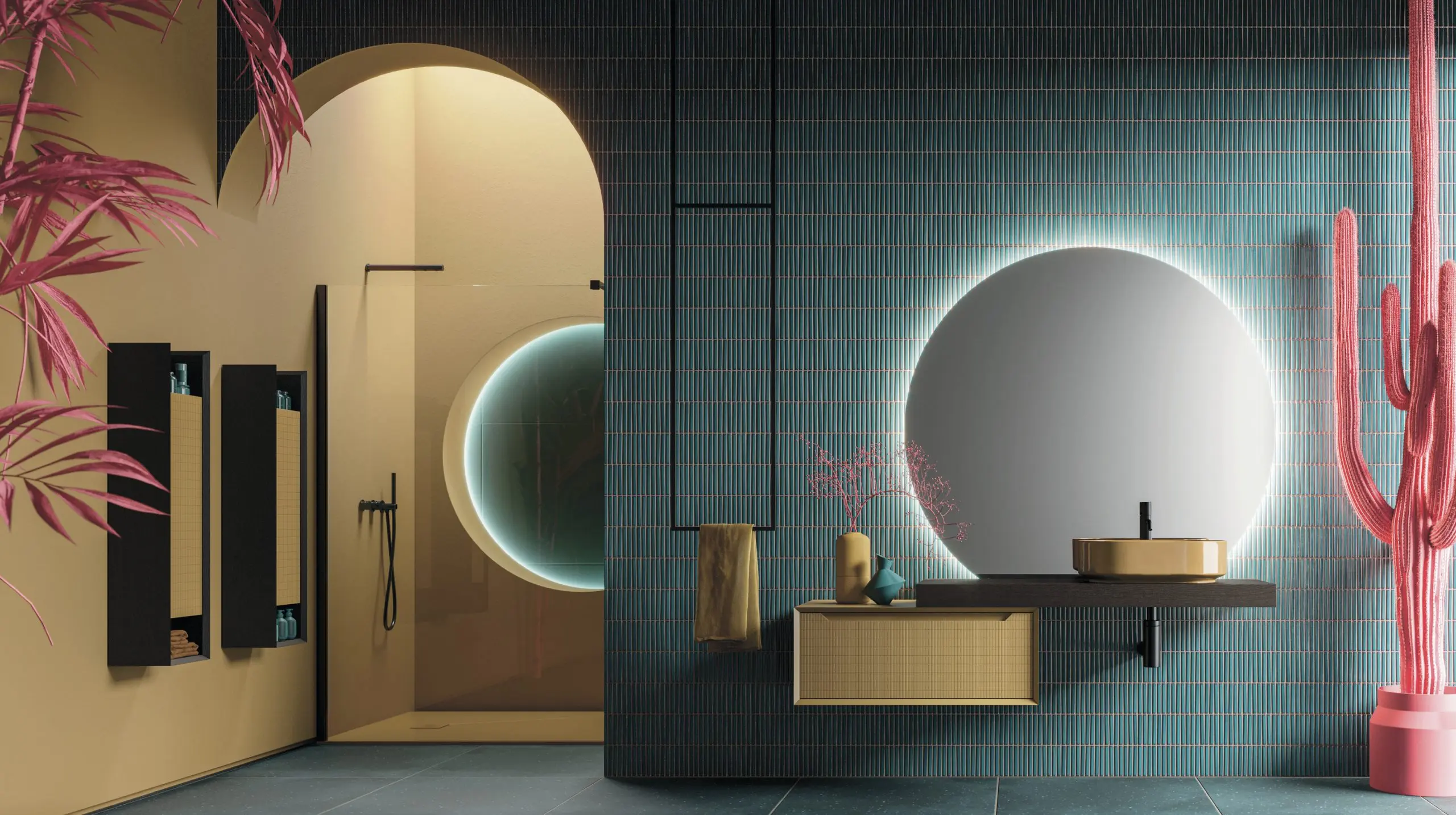 Bagno con mobili lavabo di design